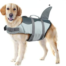 Dog Life Jacket Shark; Dog Lifesaver Vests with Rescue Handle for Small Medium and Large Dogs; Pet Safety Swimsuit Preserver for Swimming Pool Be (Colour: Rose, size: XS)